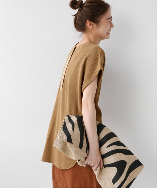 JOURNAL STANDARD relume(ジャーナルスタンダード レリューム)の「ビッグワッフルノースリーブ◆(Tシャツ/カットソー・レディース・ホワイト/ライトグリーン/キャメル・FREE)」の5枚目の写真