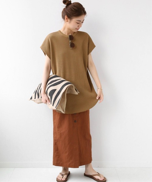 JOURNAL STANDARD relume(ジャーナルスタンダード レリューム)の「ビッグワッフルノースリーブ◆(Tシャツ/カットソー・レディース・ホワイト/ライトグリーン/キャメル・FREE)」の9枚目の写真