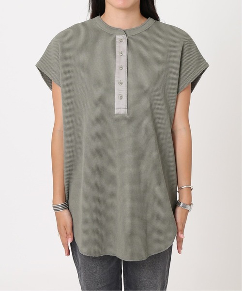 JOURNAL STANDARD relume(ジャーナルスタンダード レリューム)の「ビッグワッフルノースリーブ◆(Tシャツ/カットソー・レディース・ホワイト/ライトグリーン/キャメル・FREE)」の13枚目の写真