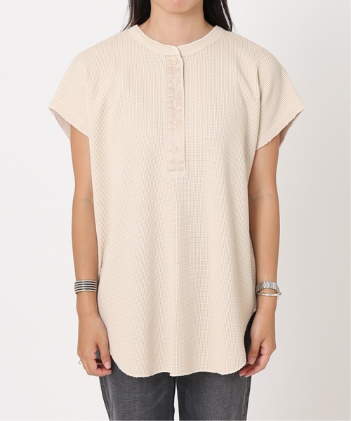 JOURNAL STANDARD relume(ジャーナルスタンダード レリューム)の「ビッグワッフルノースリーブ◆(Tシャツ/カットソー・レディース・ホワイト/ライトグリーン/キャメル・FREE)」の6枚目の写真