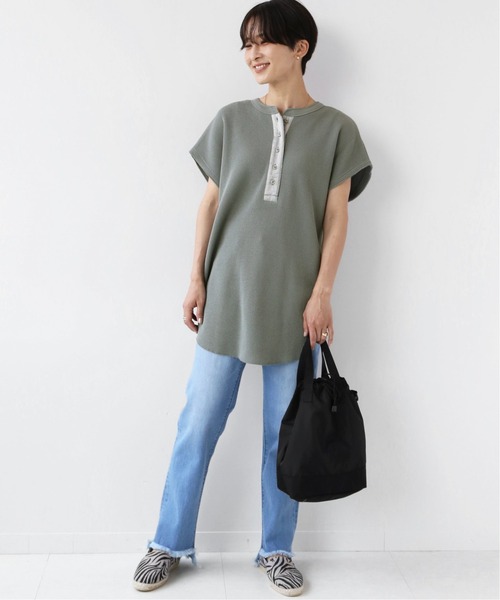 JOURNAL STANDARD relume(ジャーナルスタンダード レリューム)の「ビッグワッフルノースリーブ◆(Tシャツ/カットソー・レディース・ホワイト/ライトグリーン/キャメル・FREE)」の10枚目の写真