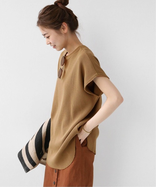 JOURNAL STANDARD relume(ジャーナルスタンダード レリューム)の「ビッグワッフルノースリーブ◆(Tシャツ/カットソー・レディース・ホワイト/ライトグリーン/キャメル・FREE)」の15枚目の写真