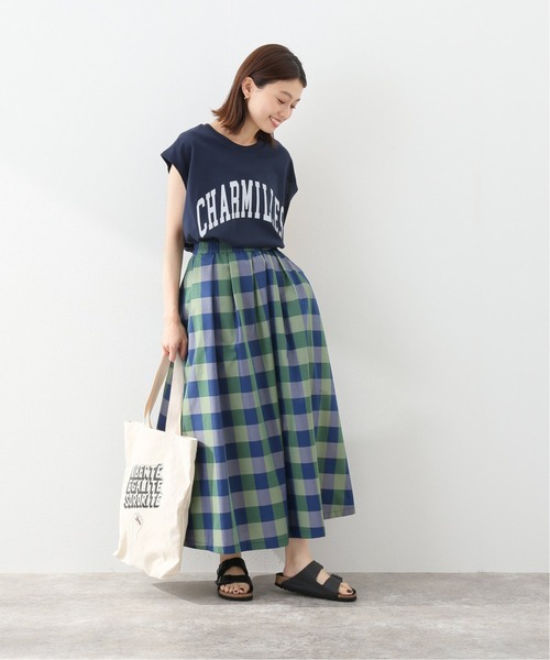 SLOBE IENA（スローブイエナ）の「カレッジフレンチスリーブTシャツ【手洗い可能】◆（Tシャツ/カットソー・レディース・ホワイト/ネイビー/ブラウン・FREE）」の11枚目の写真