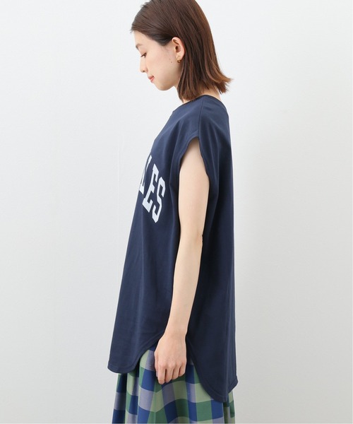 SLOBE IENA（スローブイエナ）の「カレッジフレンチスリーブTシャツ【手洗い可能】◆（Tシャツ/カットソー・レディース・ホワイト/ネイビー/ブラウン・FREE）」の15枚目の写真