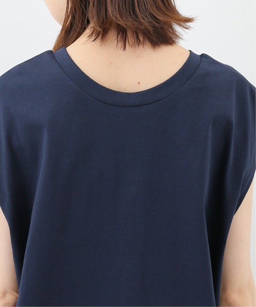 SLOBE IENA（スローブイエナ）の「カレッジフレンチスリーブTシャツ【手洗い可能】◆（Tシャツ/カットソー・レディース・ホワイト/ネイビー/ブラウン・FREE）」の7枚目の写真