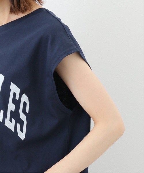 SLOBE IENA（スローブイエナ）の「カレッジフレンチスリーブTシャツ【手洗い可能】◆（Tシャツ/カットソー・レディース・ホワイト/ネイビー/ブラウン・FREE）」の12枚目の写真
