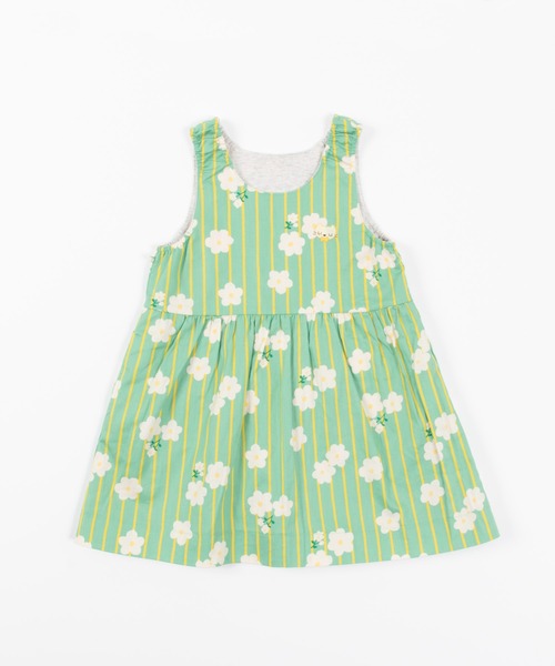 KP（ケーピー）の「cocoちゃんアップリケ付き天竺とビエラストライプ花プリントのリバーシブルジャンパースカート(100-130cm)（ジャンパースカート・キッズ・オートミール/ピンク・110cm/100cm/130cm/120cm）」の5枚目の写真