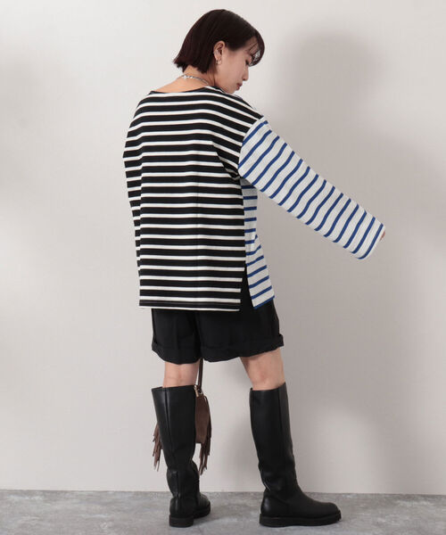 NOLLEY’S(ノーリーズ)の「◇【WEB限定】前後2WAYバイカラーボーダープルオーバーカットソー(Tシャツ/カットソー・レディース・ブラック系その他3/ブラウン系その他3/ブルー系その他3・FREE)」の22枚目の写真
