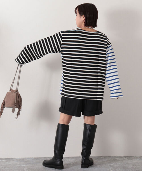 NOLLEY’S(ノーリーズ)の「◇【WEB限定】前後2WAYバイカラーボーダープルオーバーカットソー(Tシャツ/カットソー・レディース・ブラック系その他3/ブラウン系その他3/ブルー系その他3・FREE)」の21枚目の写真