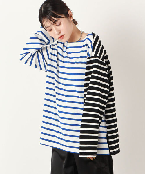 NOLLEY’S(ノーリーズ)の「◇【WEB限定】前後2WAYバイカラーボーダープルオーバーカットソー(Tシャツ/カットソー・レディース・ブラック系その他3/ブラウン系その他3/ブルー系その他3・FREE)」の15枚目の写真