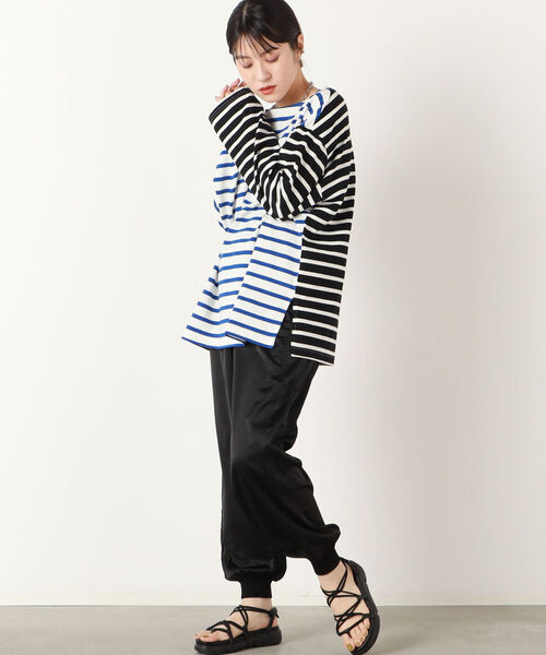 NOLLEY’S(ノーリーズ)の「◇【WEB限定】前後2WAYバイカラーボーダープルオーバーカットソー(Tシャツ/カットソー・レディース・ブラック系その他3/ブラウン系その他3/ブルー系その他3・FREE)」の14枚目の写真