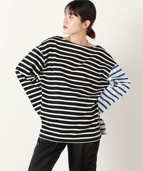NOLLEY’S(ノーリーズ)の「◇【WEB限定】前後2WAYバイカラーボーダープルオーバーカットソー(Tシャツ/カットソー・レディース・ブラック系その他3/ブラウン系その他3/ブルー系その他3・FREE)」の13枚目の写真