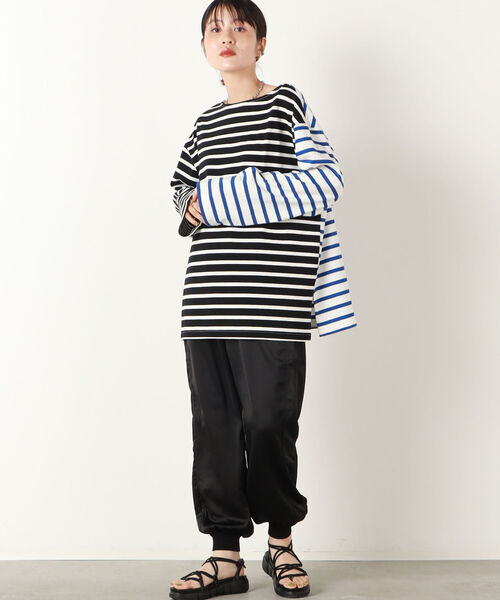 NOLLEY’S(ノーリーズ)の「◇【WEB限定】前後2WAYバイカラーボーダープルオーバーカットソー(Tシャツ/カットソー・レディース・ブラック系その他3/ブラウン系その他3/ブルー系その他3・FREE)」の12枚目の写真