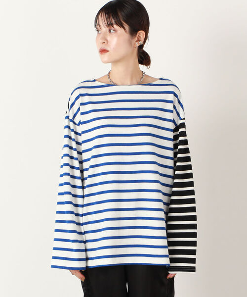 NOLLEY’S(ノーリーズ)の「◇【WEB限定】前後2WAYバイカラーボーダープルオーバーカットソー(Tシャツ/カットソー・レディース・ブラック系その他3/ブラウン系その他3/ブルー系その他3・FREE)」の11枚目の写真