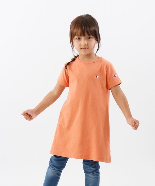 Champion(チャンピオン)の「【Champion/チャンピオン】キッズ ベーシック チュニックTシャツ(チュニック・キッズ・オレンジ・100/120/130/140/160/150/110)」の10枚目の写真