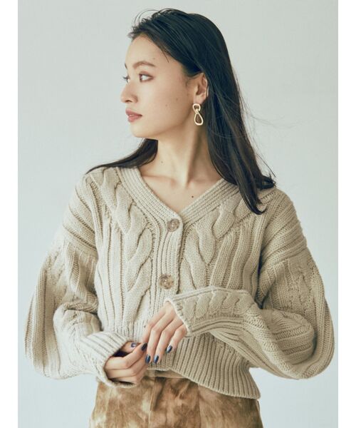 MURUA（ムルーア）の「ニットミニマルカーデSET（カーディガン/ボレロ・レディース・アイボリー/ブラック/パープル/ブラウン・FREE）」の5枚目の写真