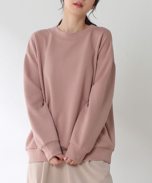 Honeys（ハニーズ）の「きれいめスエットトップス（スウェット・レディース・ブラック/ライトベージュ/スミクロ/モカ/ブルー系その他/ピンク・LL/S/M/L）」の6枚目の写真