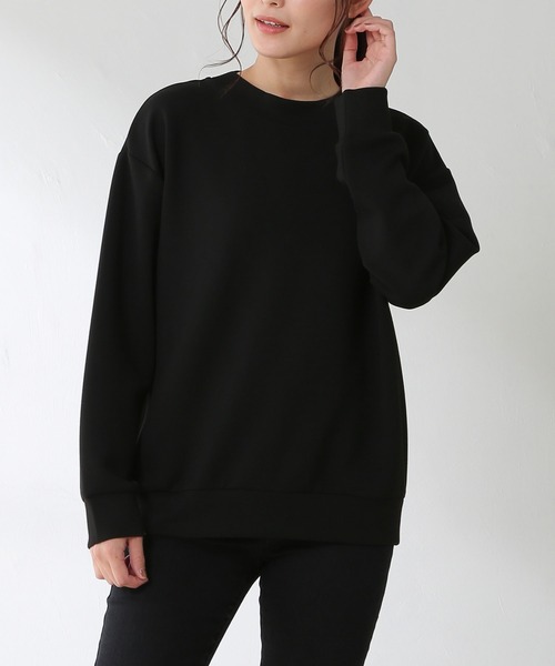 Honeys（ハニーズ）の「きれいめスエットトップス（スウェット・レディース・ブラック/ライトベージュ/スミクロ/モカ/ブルー系その他/ピンク・LL/S/M/L）」の2枚目の写真