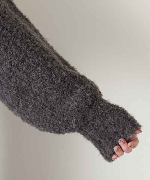 natural couture(ナチュラルクチュール)の「ふんわりMIXニットショートカーディガン(カーディガン/ボレロ・レディース・オフホワイト/ラベンダー/チャコール/キャメル・FREE)」の7枚目の写真