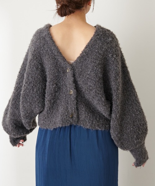 natural couture(ナチュラルクチュール)の「ふんわりMIXニットショートカーディガン(カーディガン/ボレロ・レディース・オフホワイト/ラベンダー/チャコール/キャメル・FREE)」の17枚目の写真