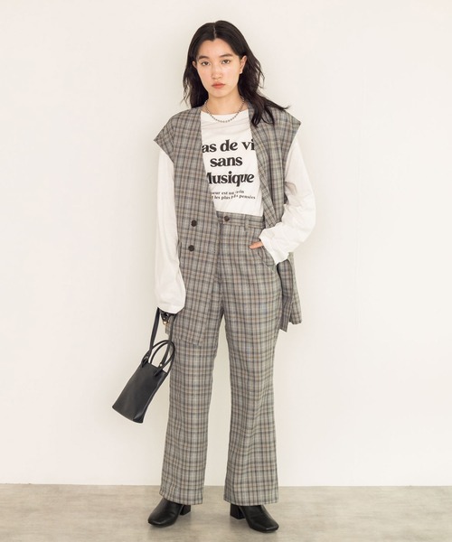 w closet（ダブルクローゼット）の「グレンチェックオーバーベスト（ベスト・レディース・ブラウン/ブラック・FREE）」の12枚目の写真