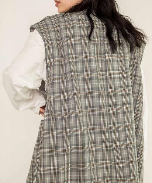 w closet（ダブルクローゼット）の「グレンチェックオーバーベスト（ベスト・レディース・ブラウン/ブラック・FREE）」の14枚目の写真