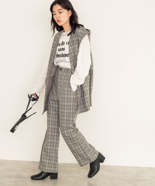 w closet（ダブルクローゼット）の「グレンチェックオーバーベスト（ベスト・レディース・ブラウン/ブラック・FREE）」の15枚目の写真