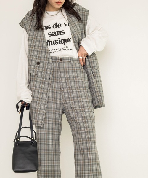 w closet（ダブルクローゼット）の「グレンチェックオーバーベスト（ベスト・レディース・ブラウン/ブラック・FREE）」の20枚目の写真