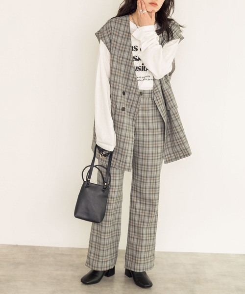 w closet（ダブルクローゼット）の「グレンチェックオーバーベスト（ベスト・レディース・ブラウン/ブラック・FREE）」の21枚目の写真