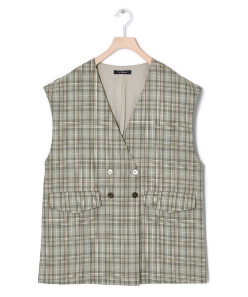 w closet（ダブルクローゼット）の「グレンチェックオーバーベスト（ベスト・レディース・ブラウン/ブラック・FREE）」の8枚目の写真