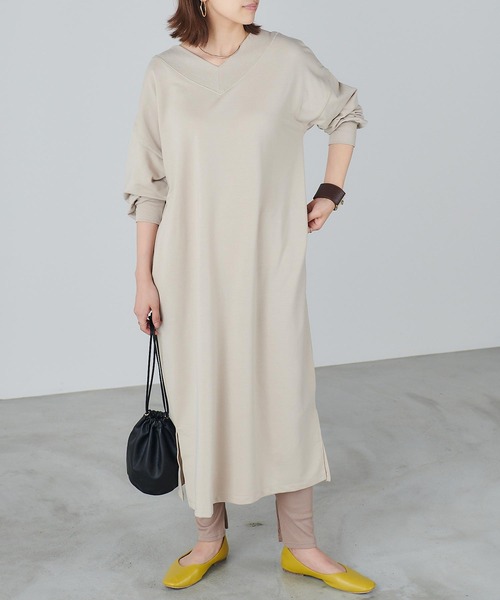 Chaco closet(チャコ クローゼット)の「サイドスリットリブレギンス(レギンス/スパッツ・レディース・ホワイト/ベージュ/ブラック/グレー・FREE)」の11枚目の写真