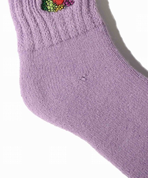 FRUIT OF THE LOOM（フルーツオブザルーム）の「【FRUIT OF THE LOOM】裏起毛ネオンルームソックス / レディース クォーター丈 靴下（ソックス/靴下・レディース・パープル/ピンク/グリーン・23cm～25cm）」の5枚目の写真
