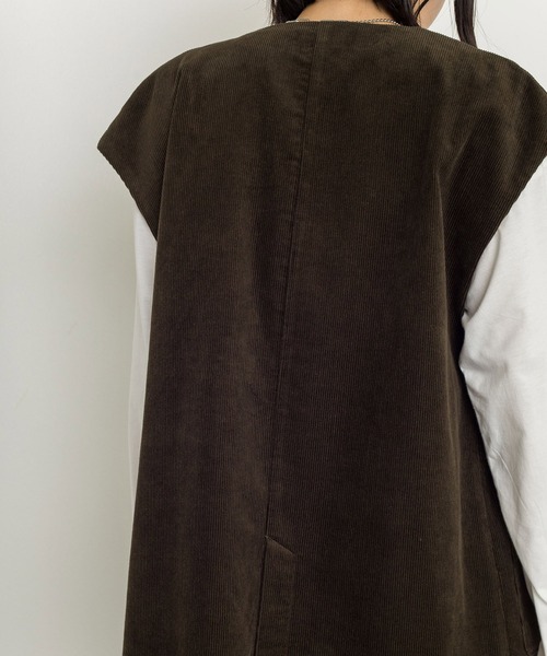 w closet（ダブルクローゼット）の「【新色追加】【SETUP対応】VネックW前BIGベスト（ベスト・レディース・ダークグリーン/カーキ/スミクロ/サックスブルー・FREE）」の20枚目の写真