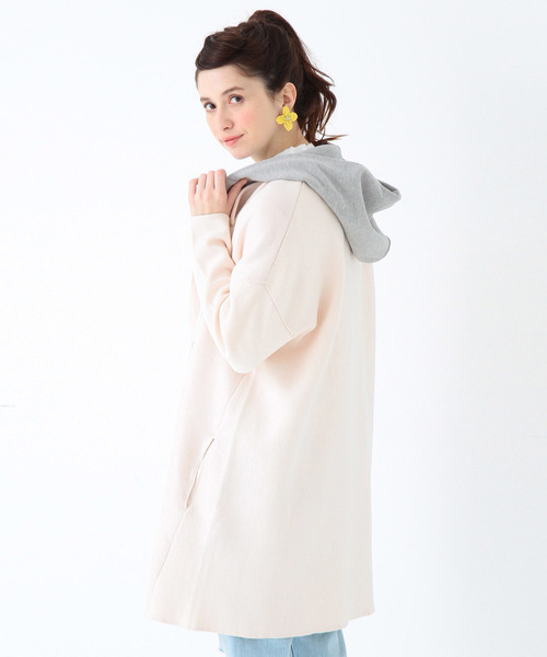 Another Edition(アナザーエディション)の「ニットフードコート/AEBC KNIT HOOD CT(カーディガン/ボレロ・レディース・ブラック/ライトピンク・フリ-)」の19枚目の写真