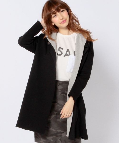 Another Edition(アナザーエディション)の「ニットフードコート/AEBC KNIT HOOD CT(カーディガン/ボレロ・レディース・ブラック/ライトピンク・フリ-)」の21枚目の写真