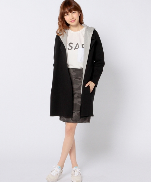 Another Edition(アナザーエディション)の「ニットフードコート/AEBC KNIT HOOD CT(カーディガン/ボレロ・レディース・ブラック/ライトピンク・フリ-)」の13枚目の写真