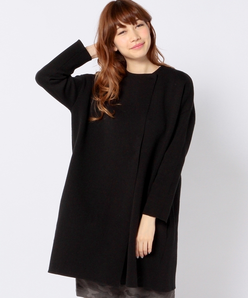 Another Edition(アナザーエディション)の「ニットフードコート/AEBC KNIT HOOD CT(カーディガン/ボレロ・レディース・ブラック/ライトピンク・フリ-)」の8枚目の写真