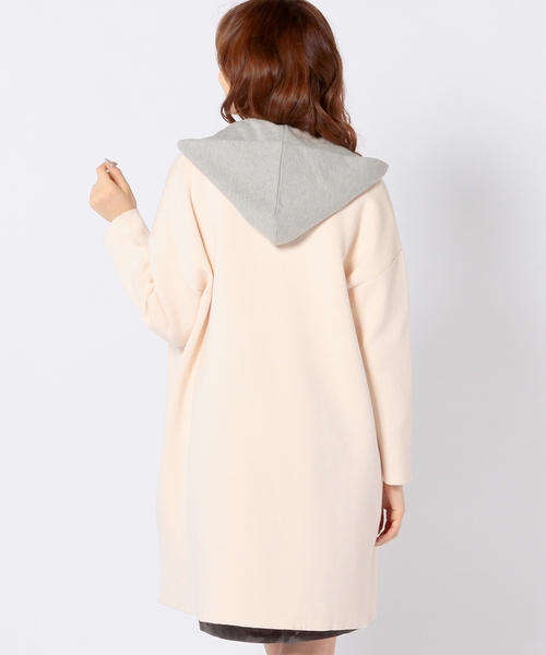 Another Edition(アナザーエディション)の「ニットフードコート/AEBC KNIT HOOD CT(カーディガン/ボレロ・レディース・ブラック/ライトピンク・フリ-)」の10枚目の写真