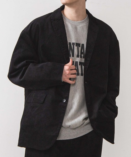 WEGO（ウィゴー）の「WEGO/コーデュロイルーズテーラードジャケット（テーラードジャケット・メンズ・ブラック/ベージュ・MEDIUM/LARGE）」の2枚目の写真