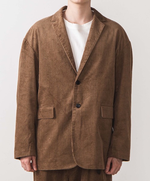 WEGO（ウィゴー）の「WEGO/コーデュロイルーズテーラードジャケット（テーラードジャケット・メンズ・ブラック/ベージュ・MEDIUM/LARGE）」の12枚目の写真