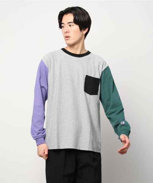 Champion(チャンピオン)の「【Champion/チャンピオン】メンズ リバースウィーブ(R) ロングスリーブTシャツ(Tシャツ/カットソー・メンズ・グレー/ホワイト/ブラック/ネイビー・LARGE/MEDIUM/X-LARGE/SMALL)」の3枚目の写真