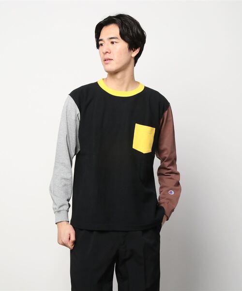 Champion(チャンピオン)の「【Champion/チャンピオン】メンズ リバースウィーブ(R) ロングスリーブTシャツ(Tシャツ/カットソー・メンズ・グレー/ホワイト/ブラック/ネイビー・LARGE/MEDIUM/X-LARGE/SMALL)」の2枚目の写真
