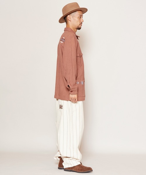 チャイハネ（チャイハネ）の「【チャイハネ】grn×Amina ストライプコットンツイルMEN'Sパンツ（その他パンツ・メンズ・ホワイト/カーキ/ブルー・FREE）」の15枚目の写真