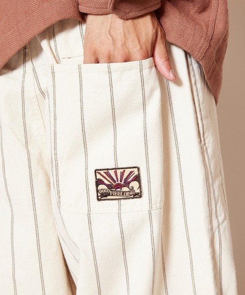 チャイハネ（チャイハネ）の「【チャイハネ】grn×Amina ストライプコットンツイルMEN'Sパンツ（その他パンツ・メンズ・ホワイト/カーキ/ブルー・FREE）」の5枚目の写真