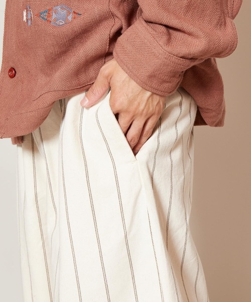 チャイハネ（チャイハネ）の「【チャイハネ】grn×Amina ストライプコットンツイルMEN'Sパンツ（その他パンツ・メンズ・ホワイト/カーキ/ブルー・FREE）」の10枚目の写真