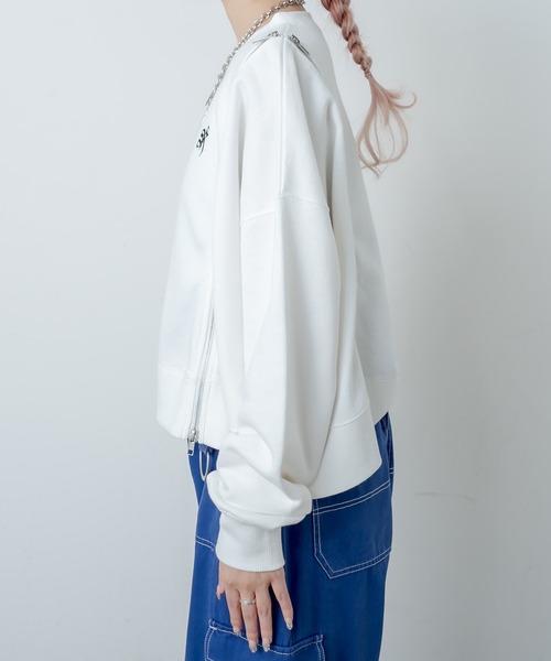 RASVOA(ラスボア)の「ダブルジップトレーナー/スウェット(スウェット・レディース・ブラック/オフホワイト・FREE)」の9枚目の写真