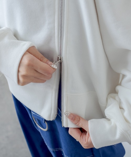 RASVOA(ラスボア)の「ダブルジップトレーナー/スウェット(スウェット・レディース・ブラック/オフホワイト・FREE)」の14枚目の写真