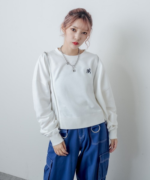 RASVOA(ラスボア)の「ダブルジップトレーナー/スウェット(スウェット・レディース・ブラック/オフホワイト・FREE)」の3枚目の写真