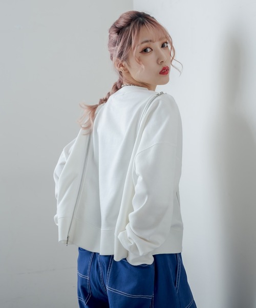 RASVOA(ラスボア)の「ダブルジップトレーナー/スウェット(スウェット・レディース・ブラック/オフホワイト・FREE)」の5枚目の写真