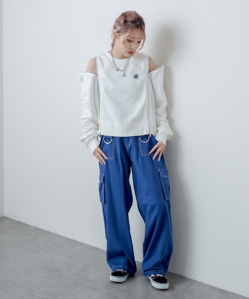 RASVOA(ラスボア)の「ダブルジップトレーナー/スウェット(スウェット・レディース・ブラック/オフホワイト・FREE)」の7枚目の写真